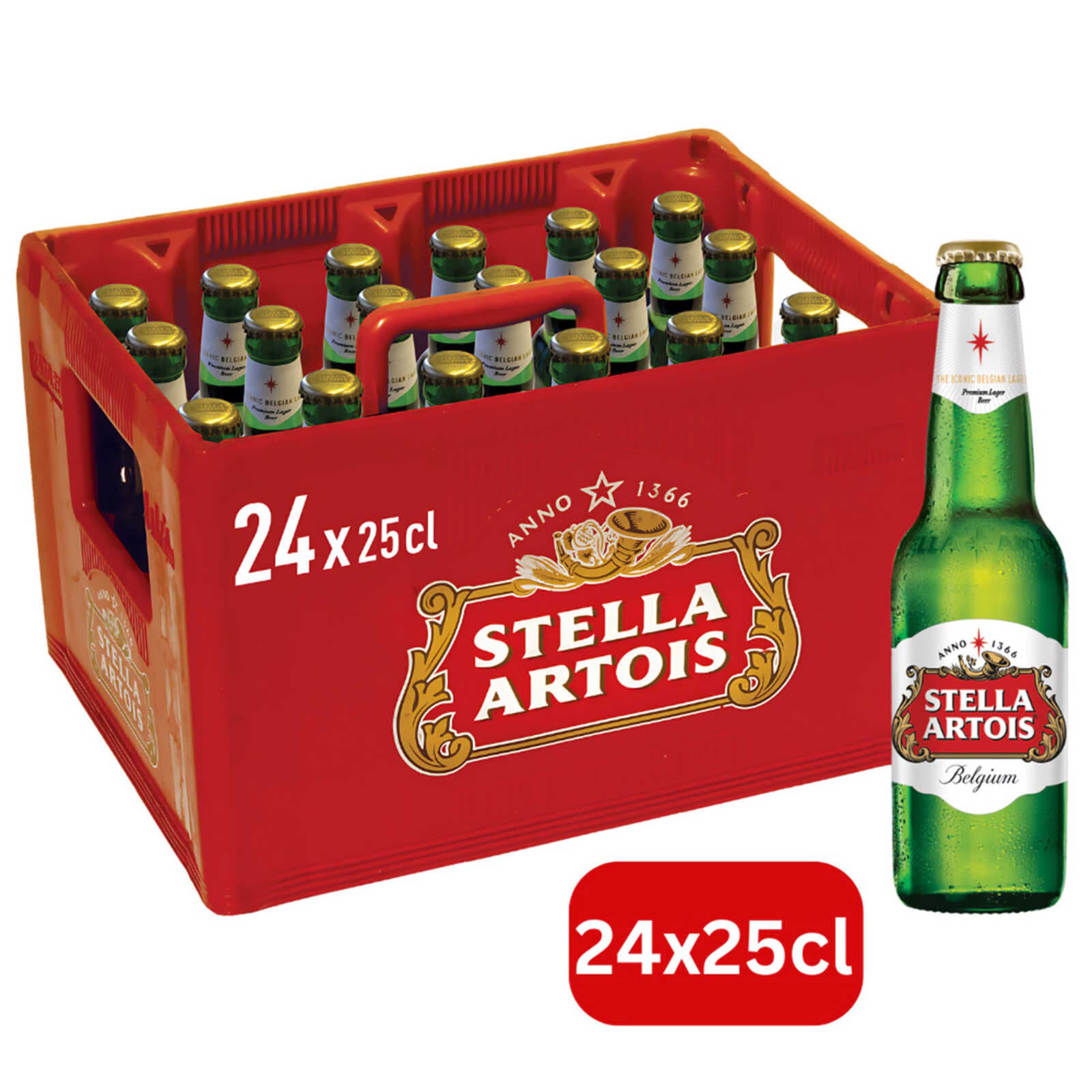 STELLA ARTOIS 5° CASIER 24X25CL +VID