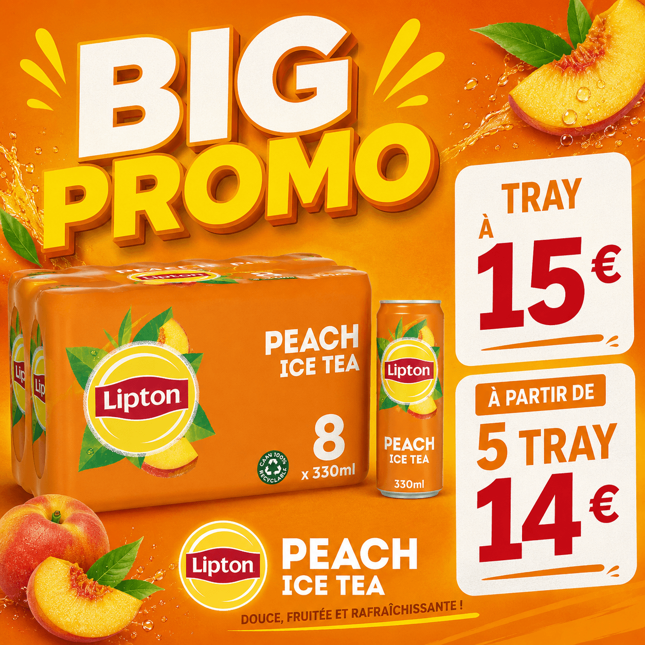 ICE TEA PECHE SLEEK CANS 33CL