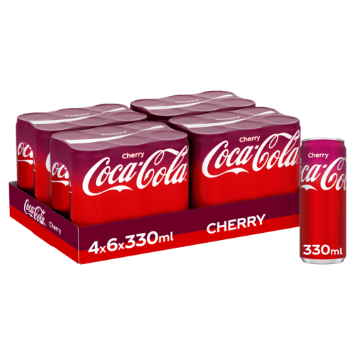 COCA COLA CHERRY SLEEK CANS 33CL (4x6)