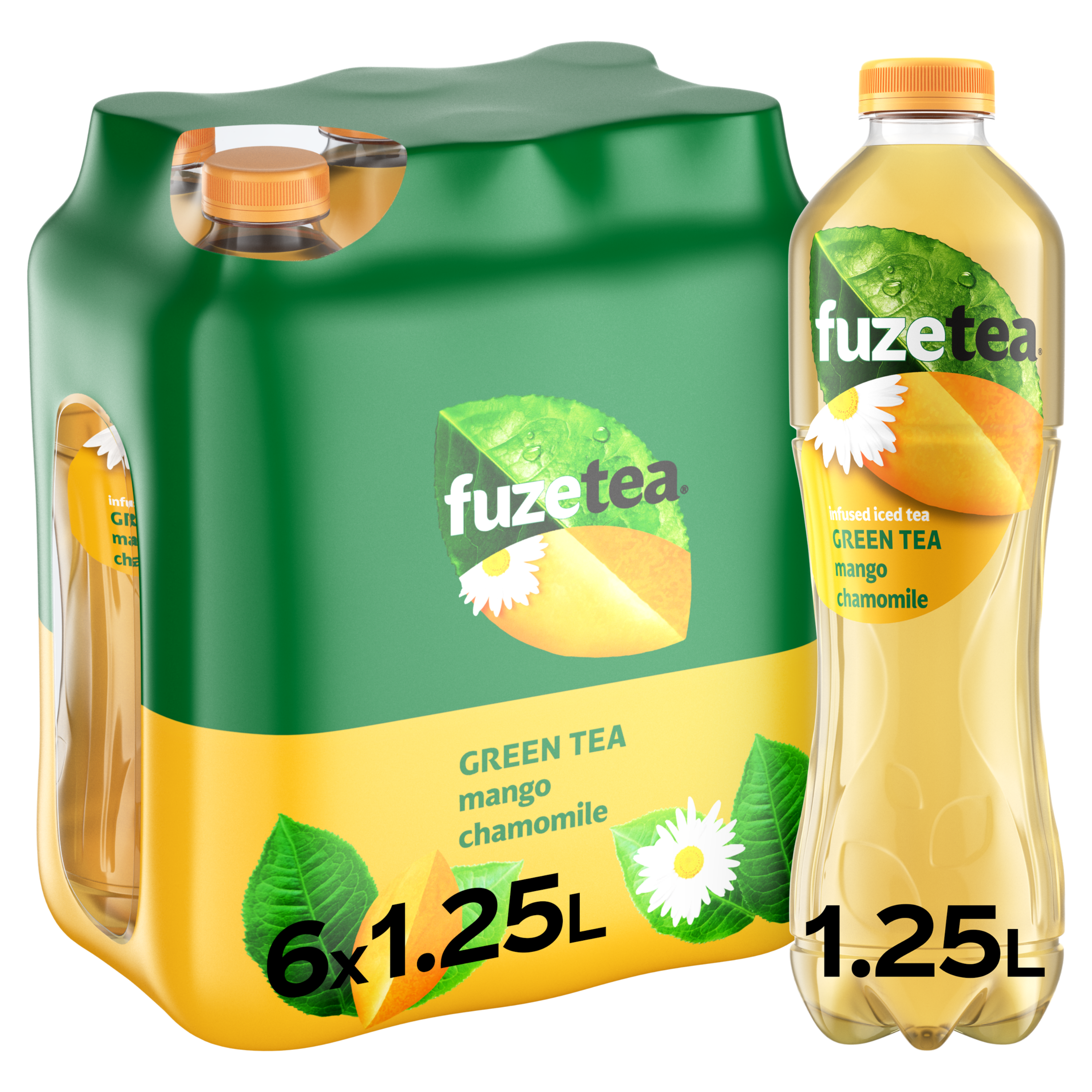 Fuze Tea Green Tea Mango Chamomile PET 6 x 1.25L