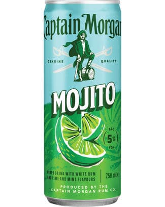 CAPTAIN MORGAN & MOJITO 5° CANS 25CL - X12